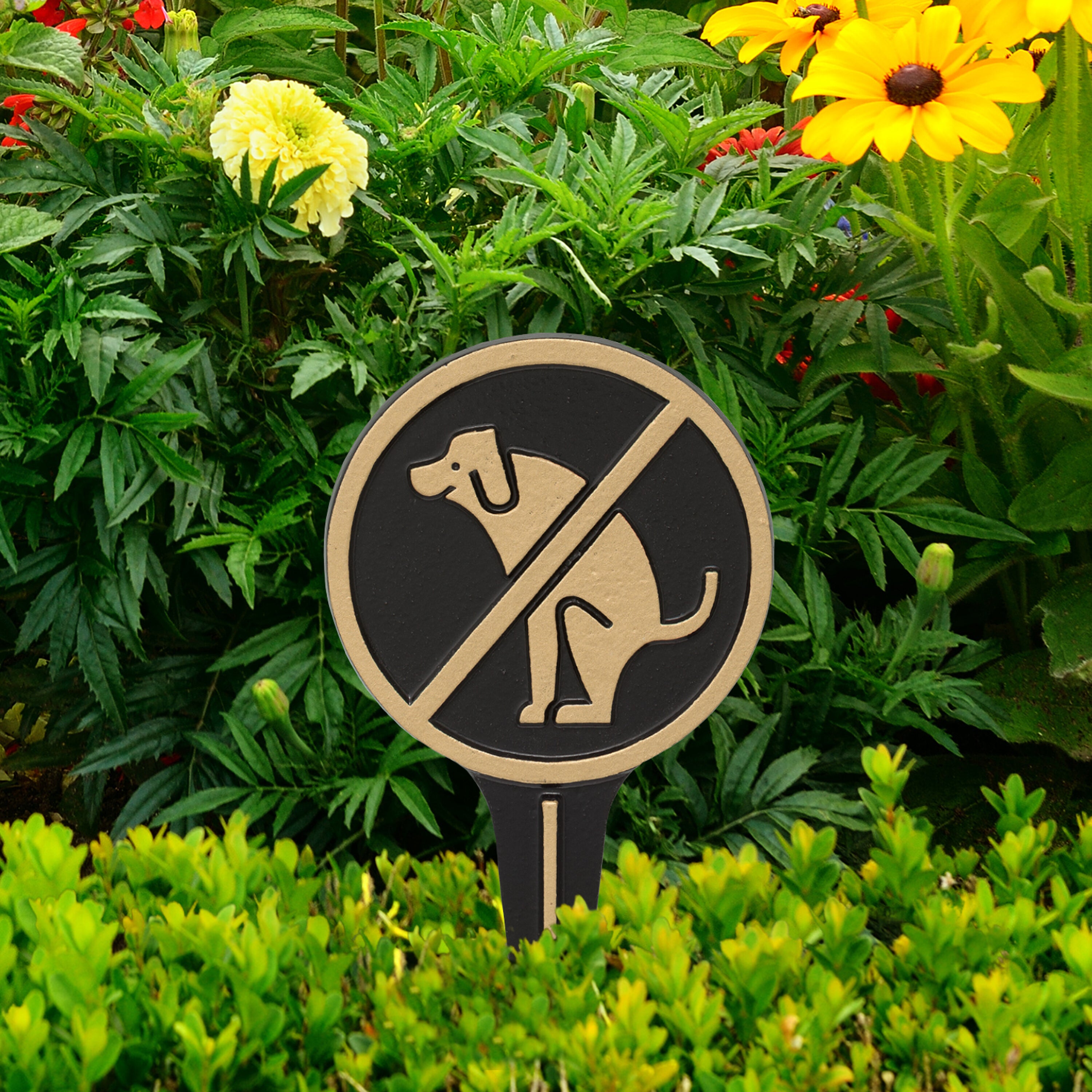 No Dog Poop Round Courtesy Lawn Stake