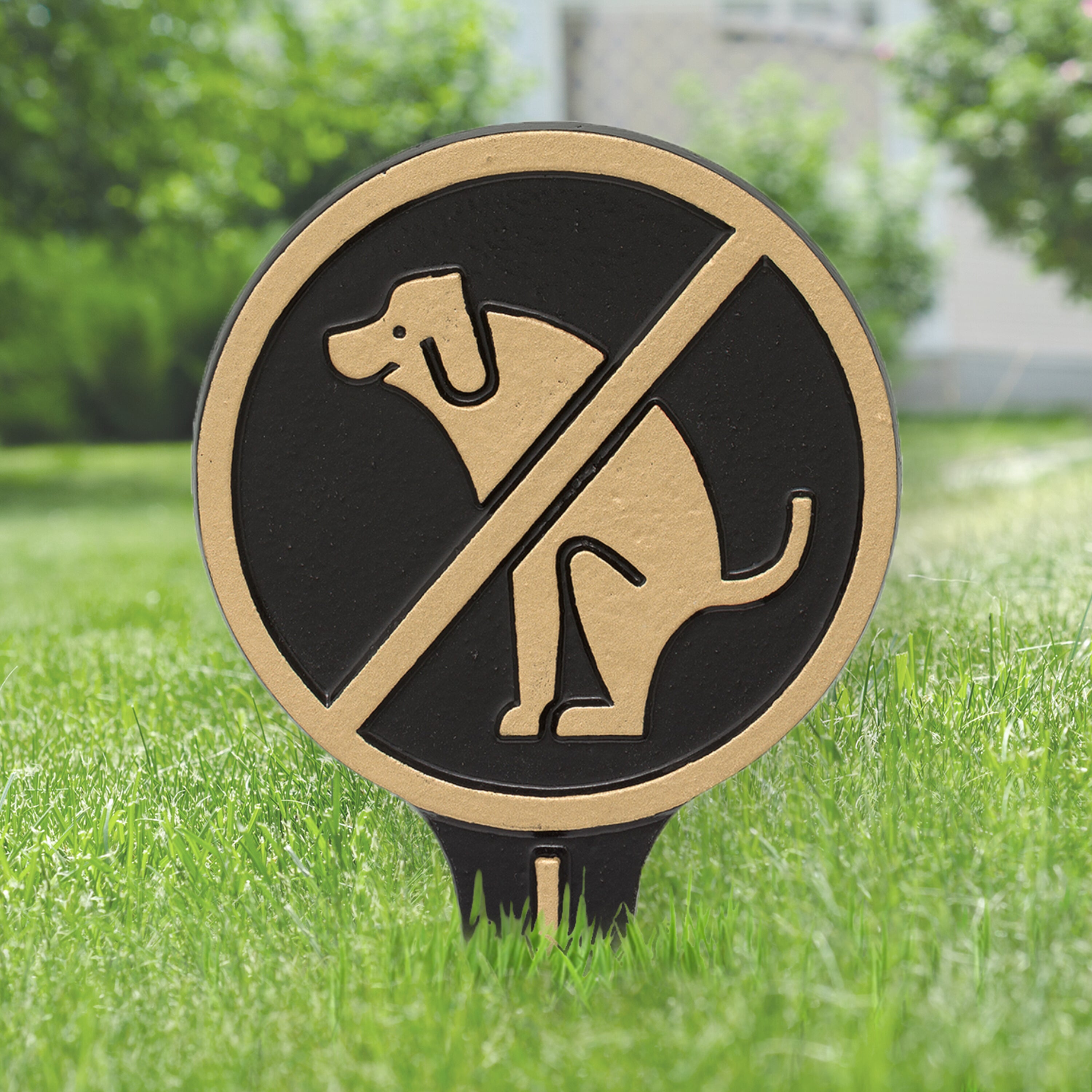 No Dog Poop Round Courtesy Lawn Stake