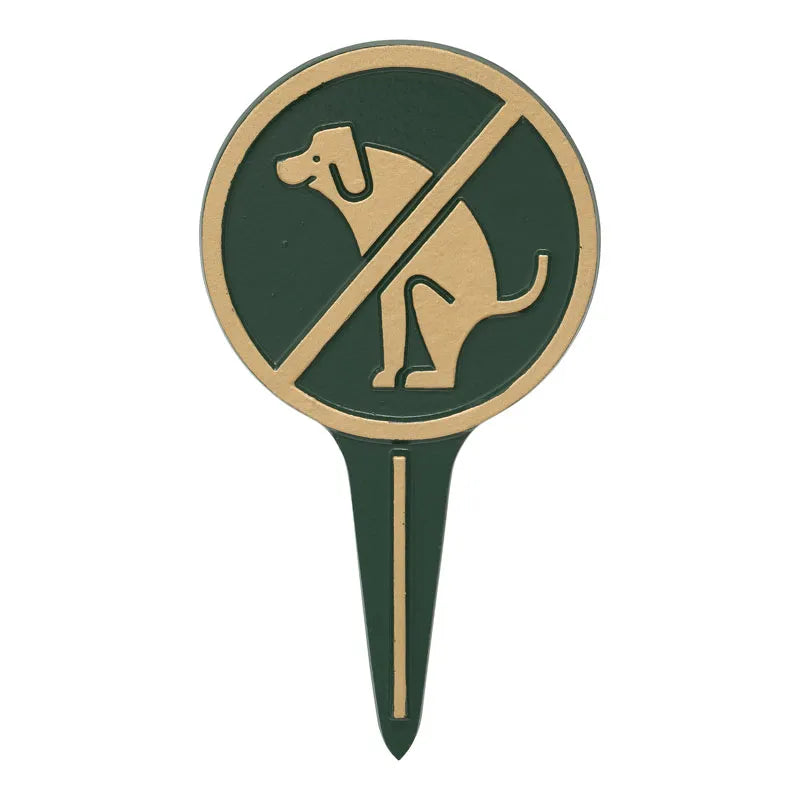 No Dog Poop Round Courtesy Lawn Stake