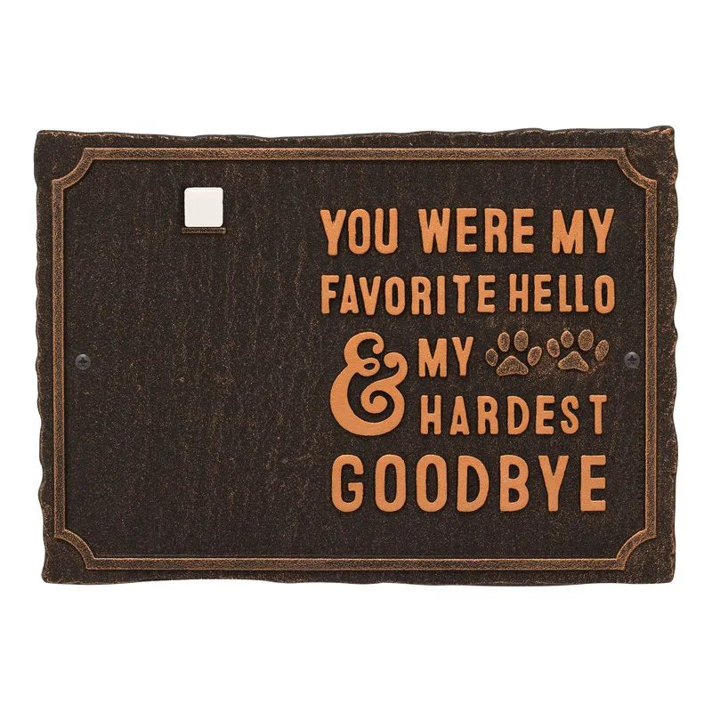 My Hardest Goodbye Pet Memorial Photo Wall Sign