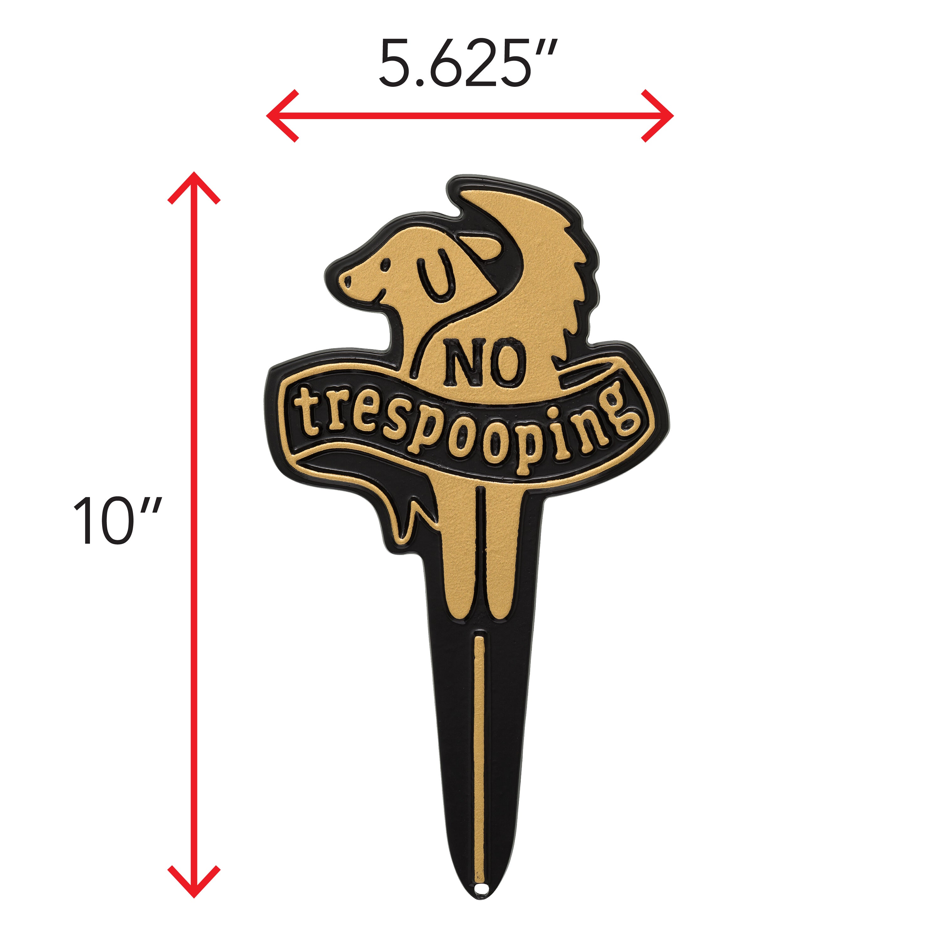 No Trespooping Pet Courtesy Lawn Plaque with Stake