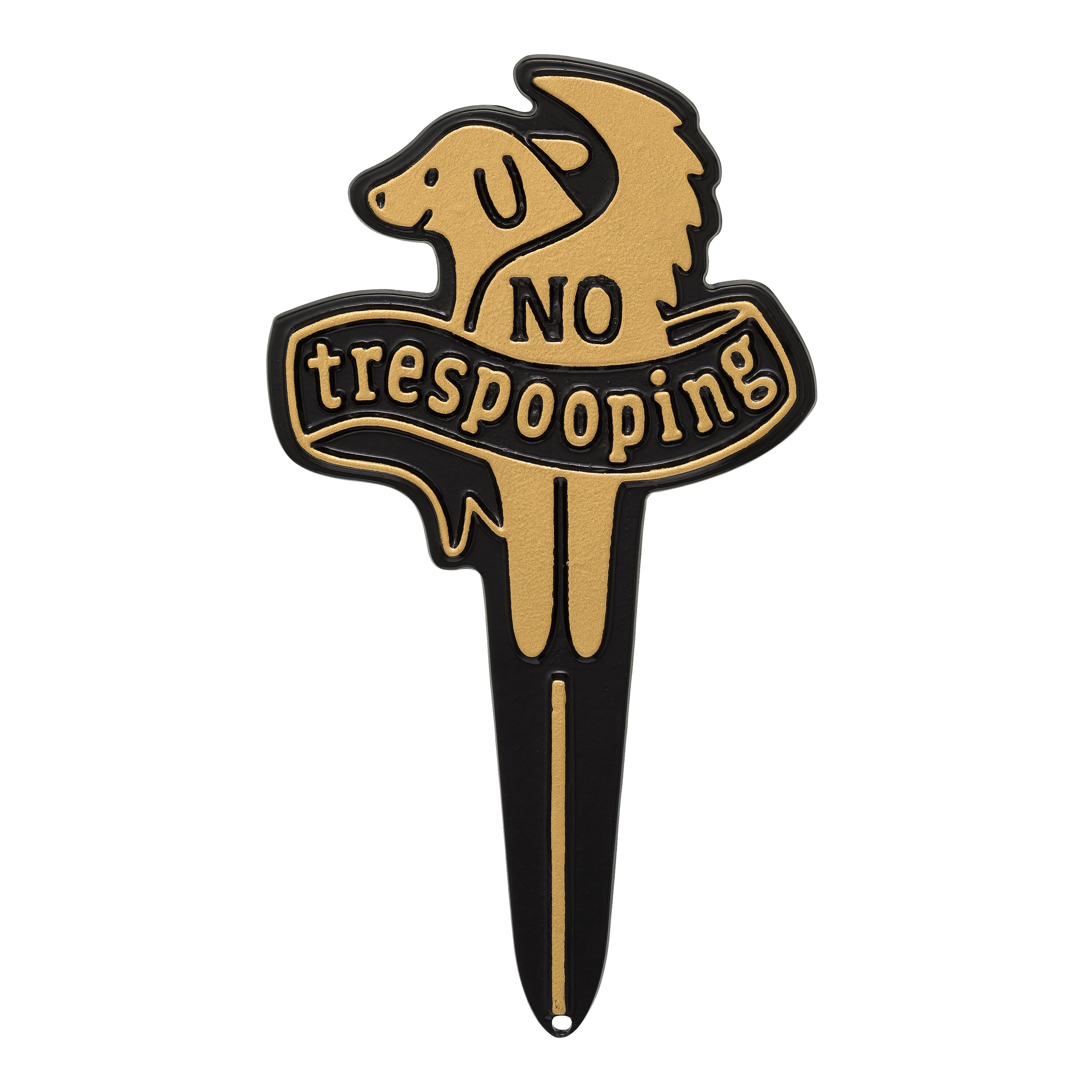 No Trespooping Pet Courtesy Lawn Plaque with Stake