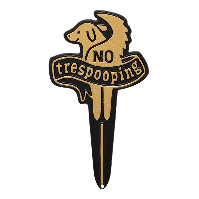 No Trespooping Pet Courtesy Lawn Plaque with Stake