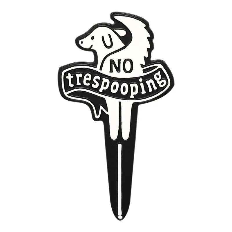 No Trespooping Pet Courtesy Lawn Plaque with Stake