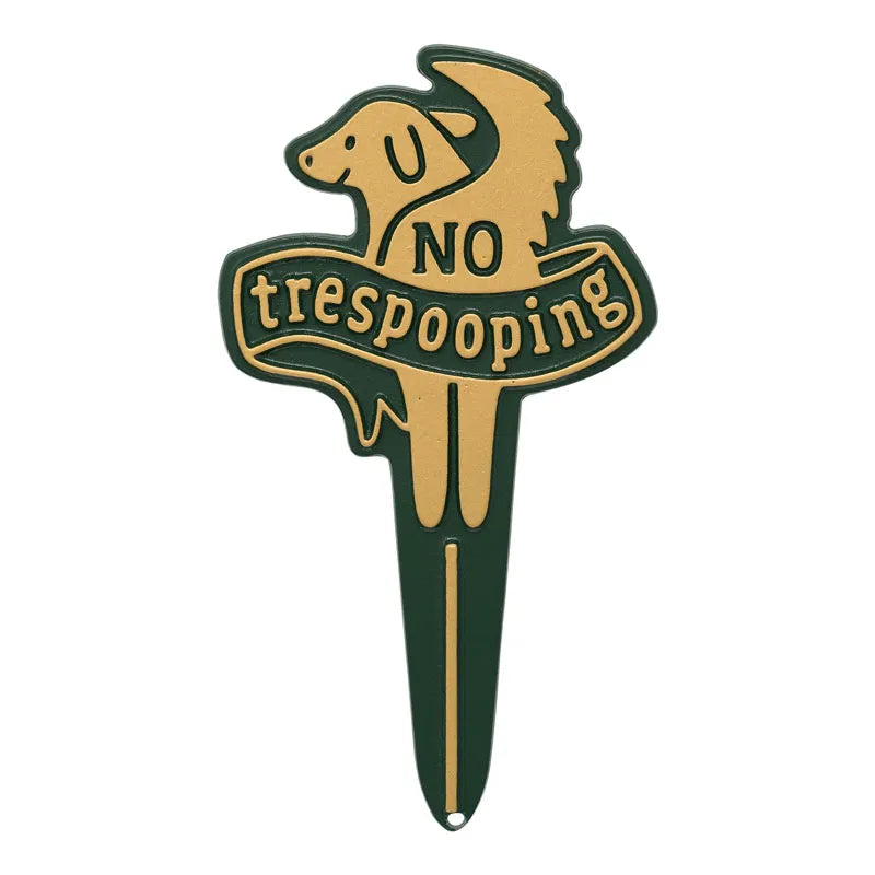 No Trespooping Pet Courtesy Lawn Plaque with Stake