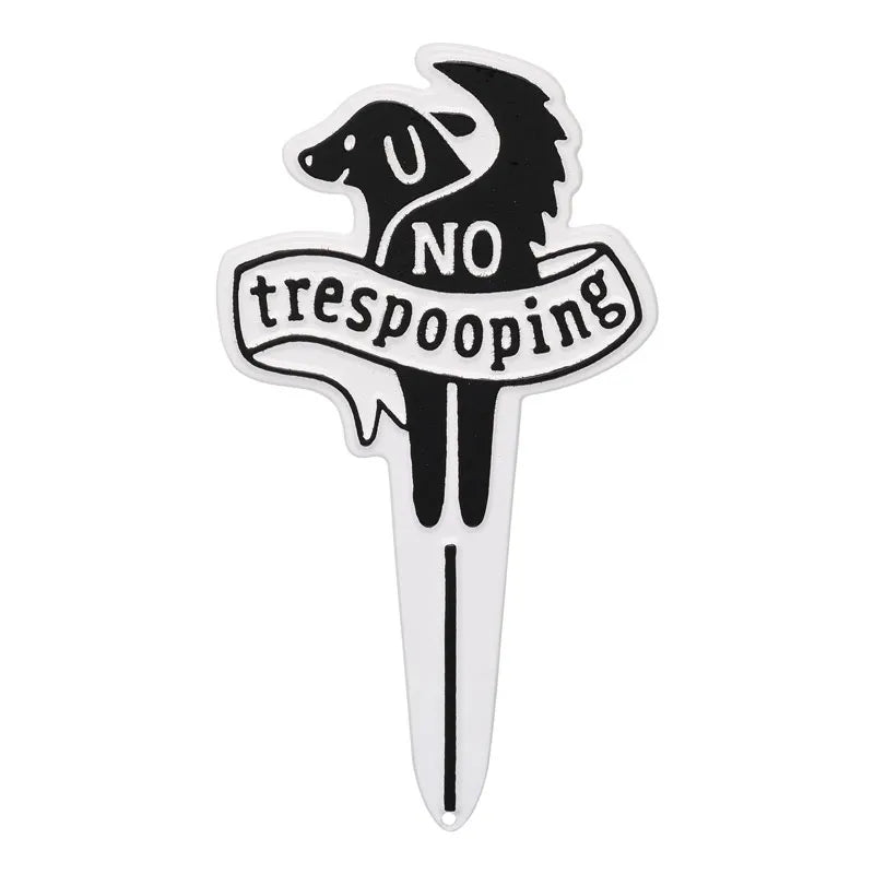 No Trespooping Pet Courtesy Lawn Plaque with Stake