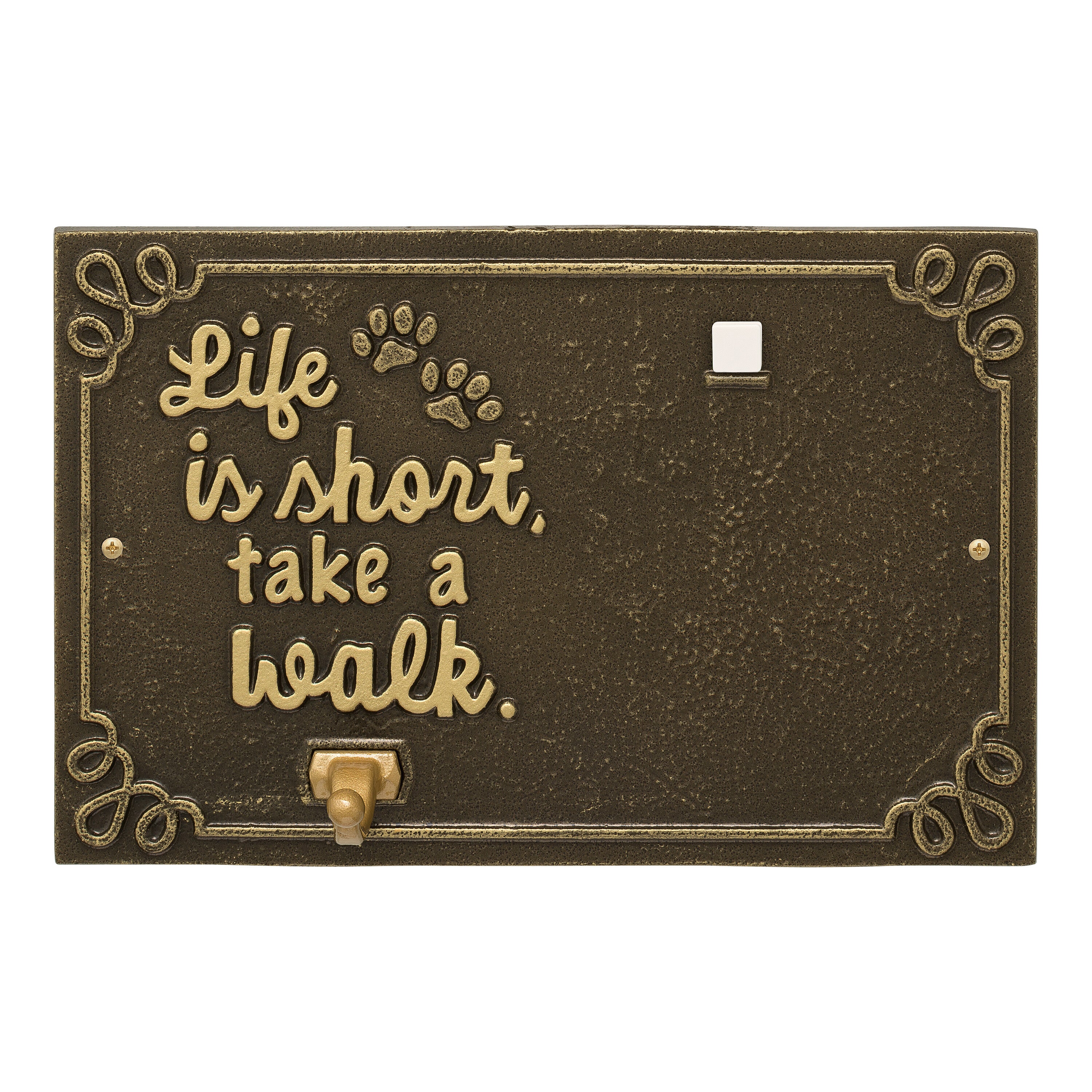 Life is Short Take a Walk Wall Plaque with Photo Clip and Leash Hook