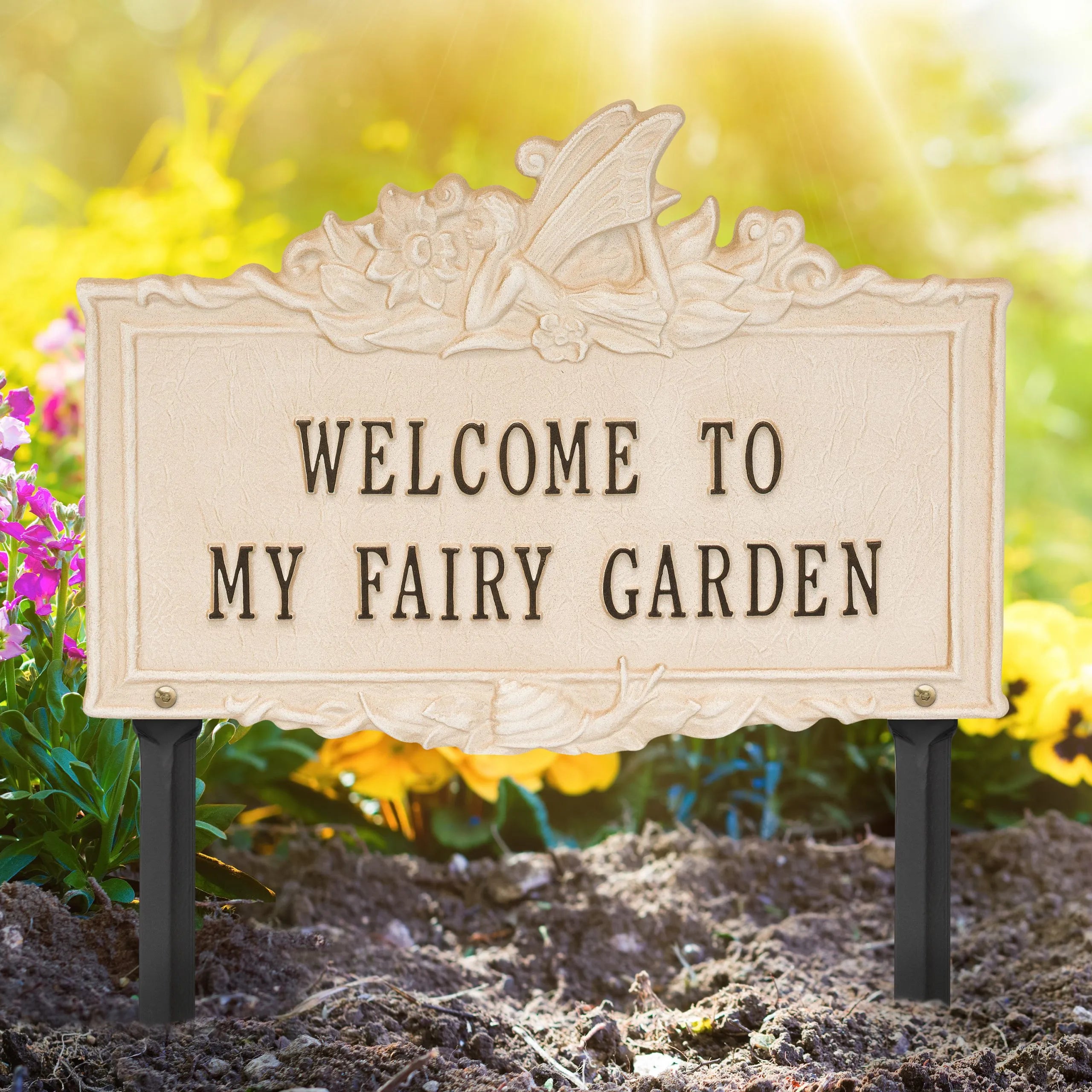 Welcome to My Fairy Garden Lawn Plaque
