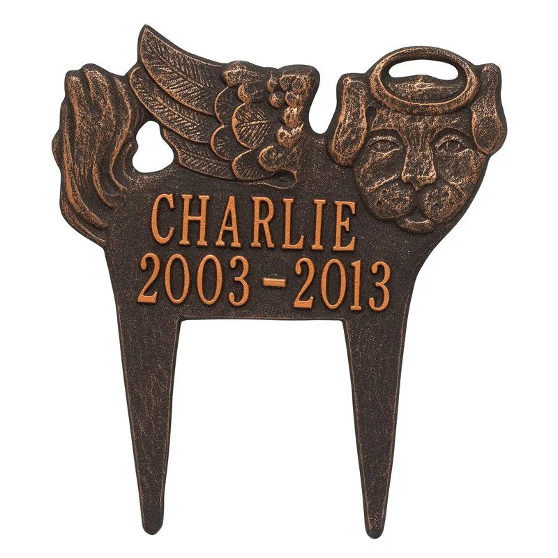 Guardian Angel Pet Dog Memorial Lawn Plaque