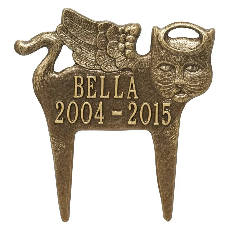 Guardian Angel Pet Cat Memorial Lawn Plaque