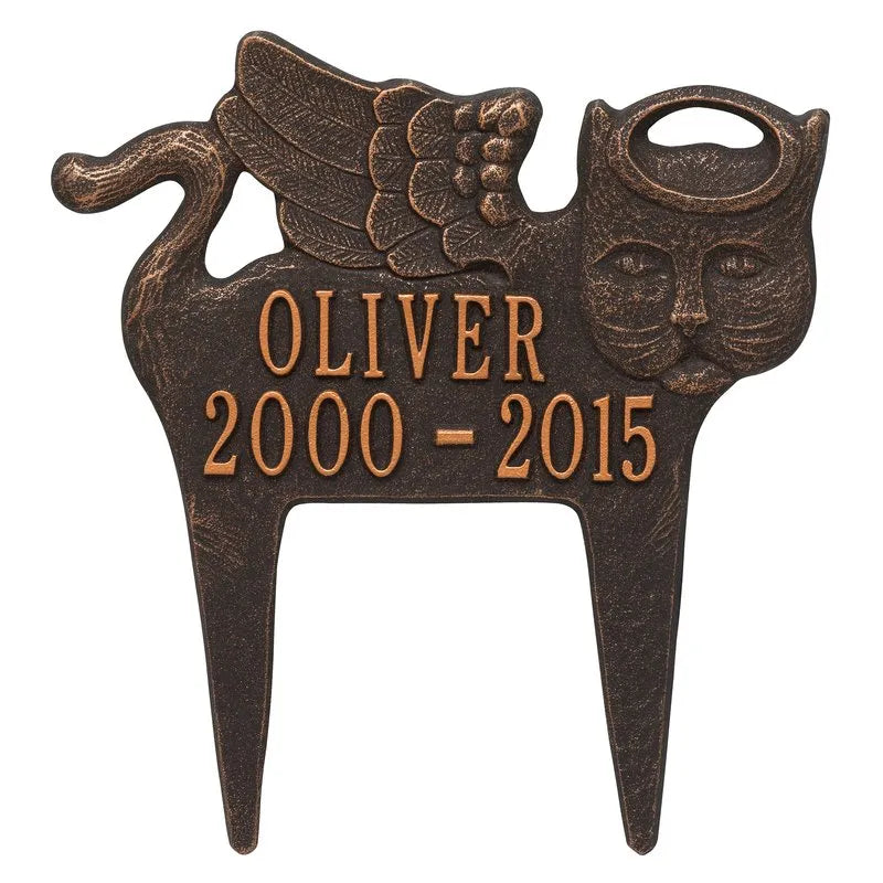 Guardian Angel Pet Cat Memorial Lawn Plaque