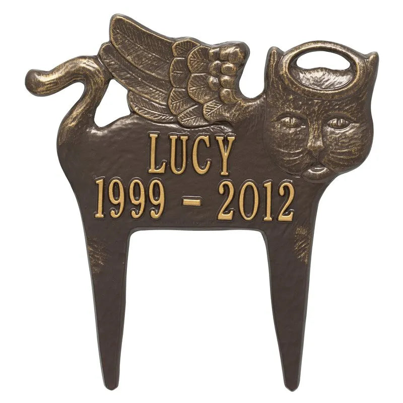 Guardian Angel Pet Cat Memorial Lawn Plaque