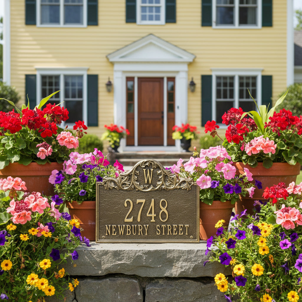 Acanthus Monogram Personalized Plaque - Lawn