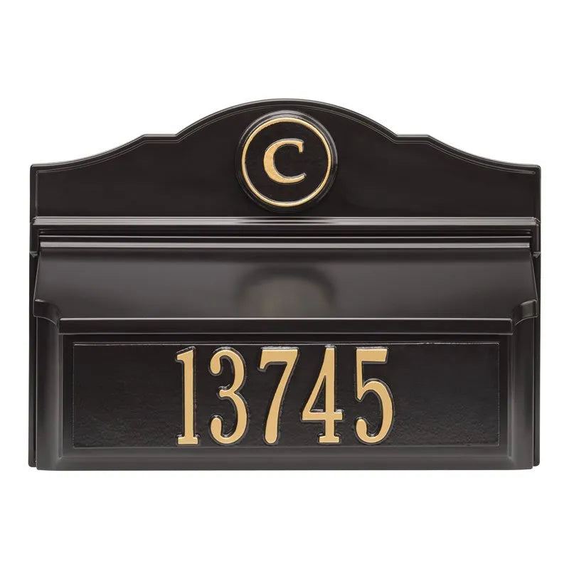 Colonial Wall Mailbox Package #1 (Mailbox, Plaque & Monogram)