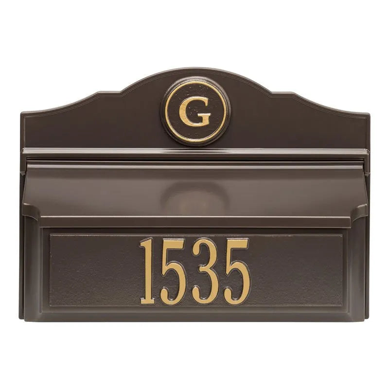 Colonial Wall Mailbox Package (Mailbox, Plaque & Monogram)