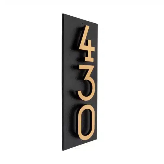 Modern Floating Standoff Plaque - 3 Number Vertical