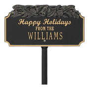 “Happy Holidays” Bells Personalized Lawn Plaque