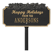 “Happy Holidays” Candy Canes Personalized Lawn Plaque