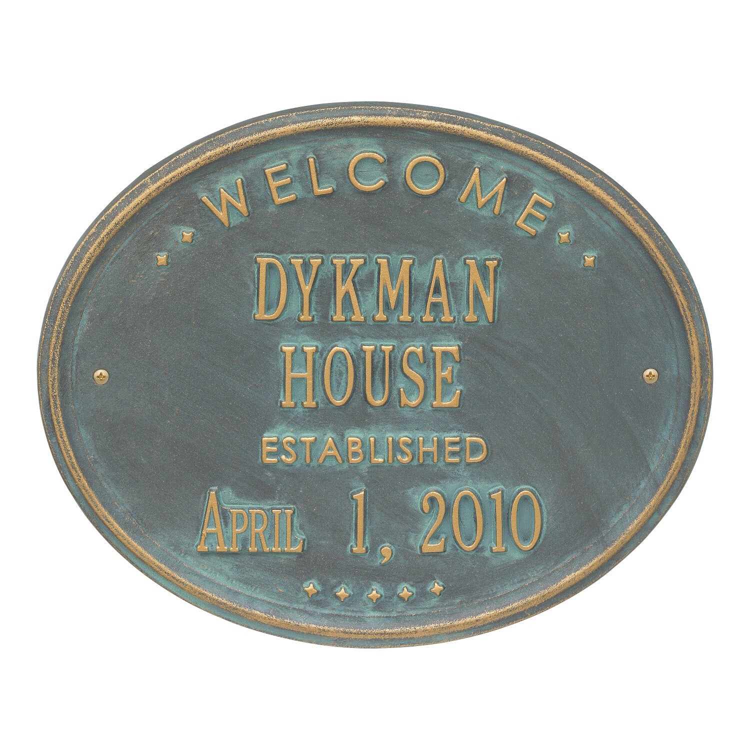 Welcome Oval "HOUSE" Established Personalized Plaque