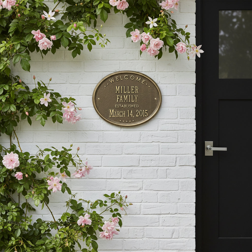 Welcome Oval "FAMILY" Established Personalized Plaque