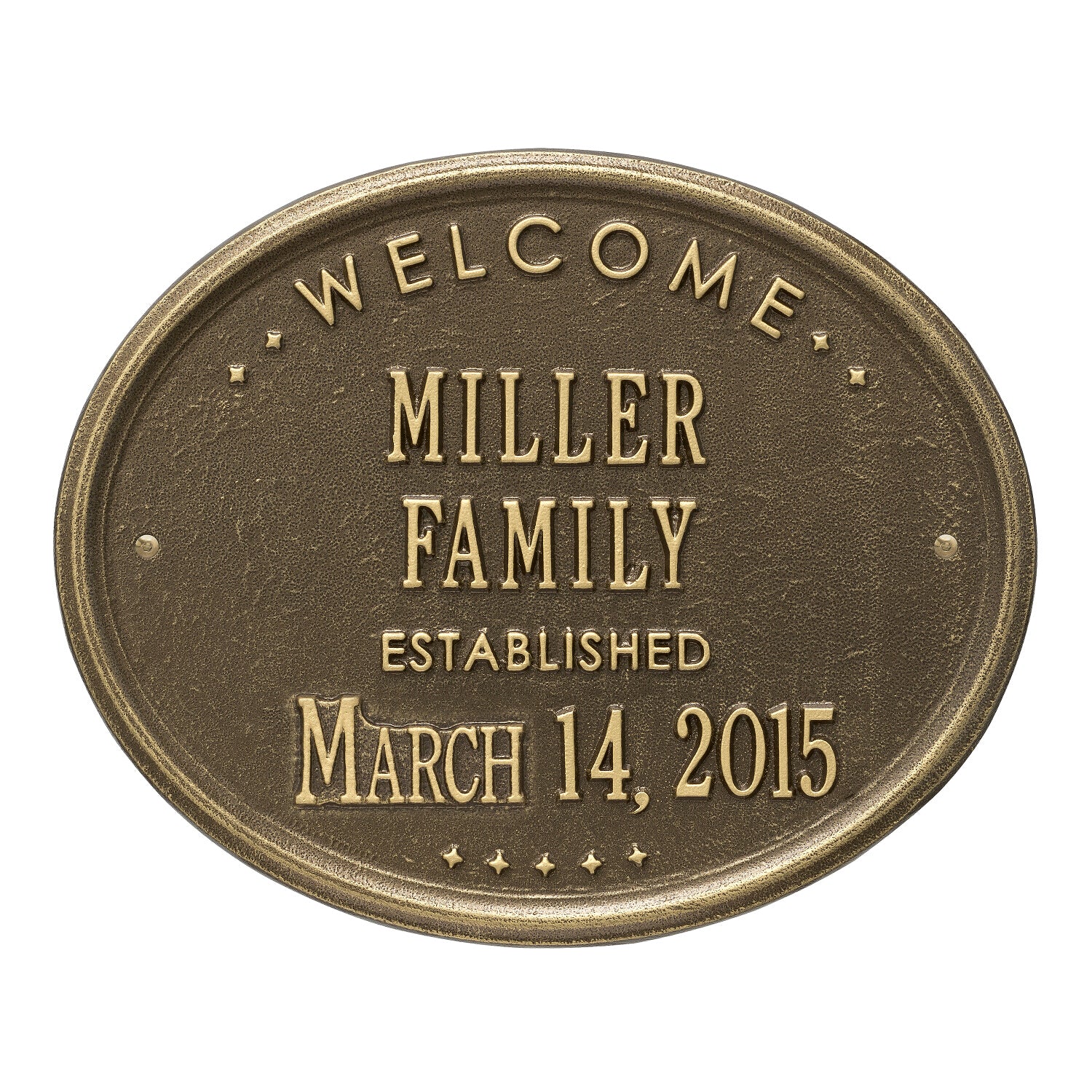 Welcome Oval "FAMILY" Established Personalized Plaque