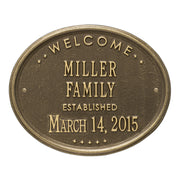 Welcome Oval "FAMILY" Established Personalized Plaque