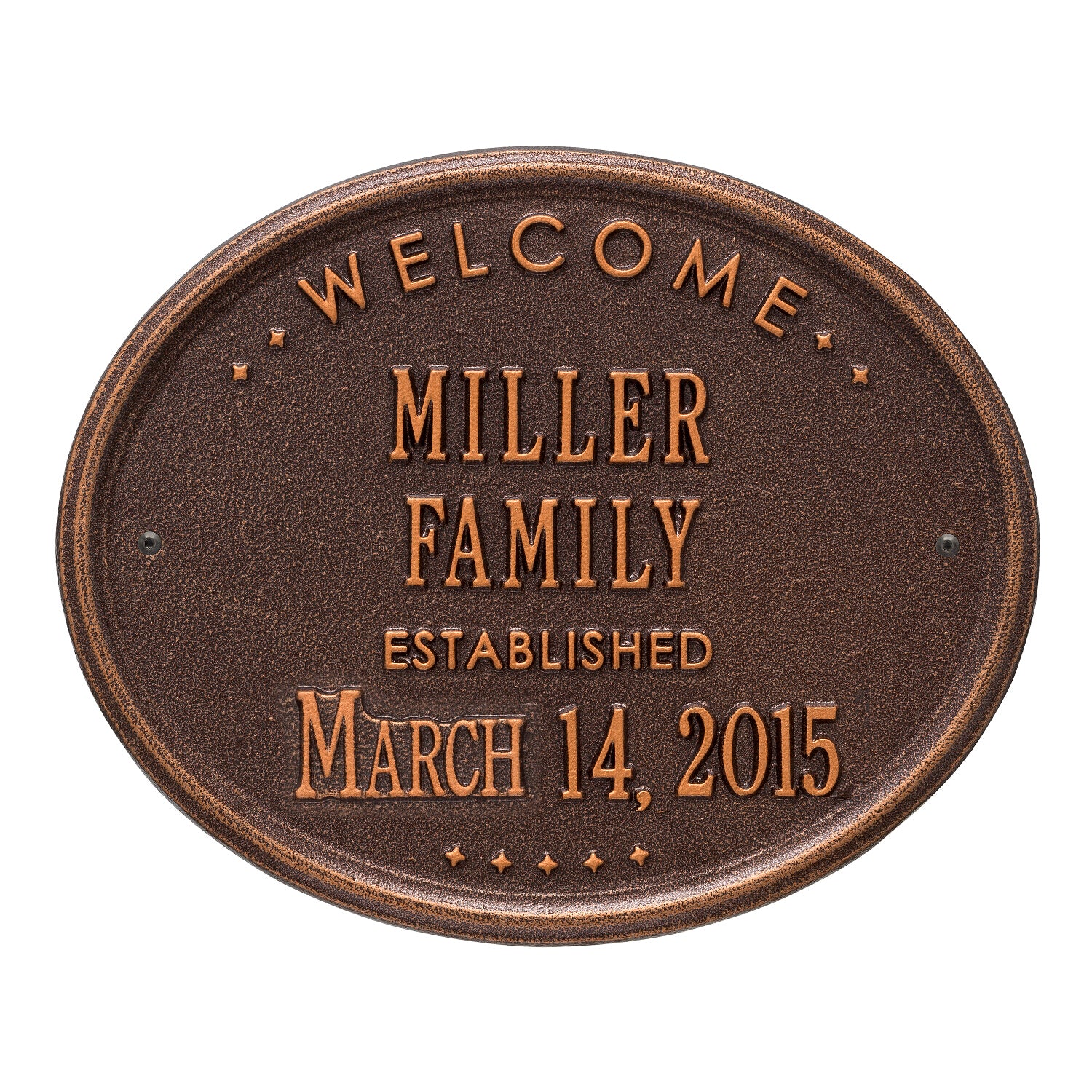 Welcome Oval "FAMILY" Established Personalized Plaque