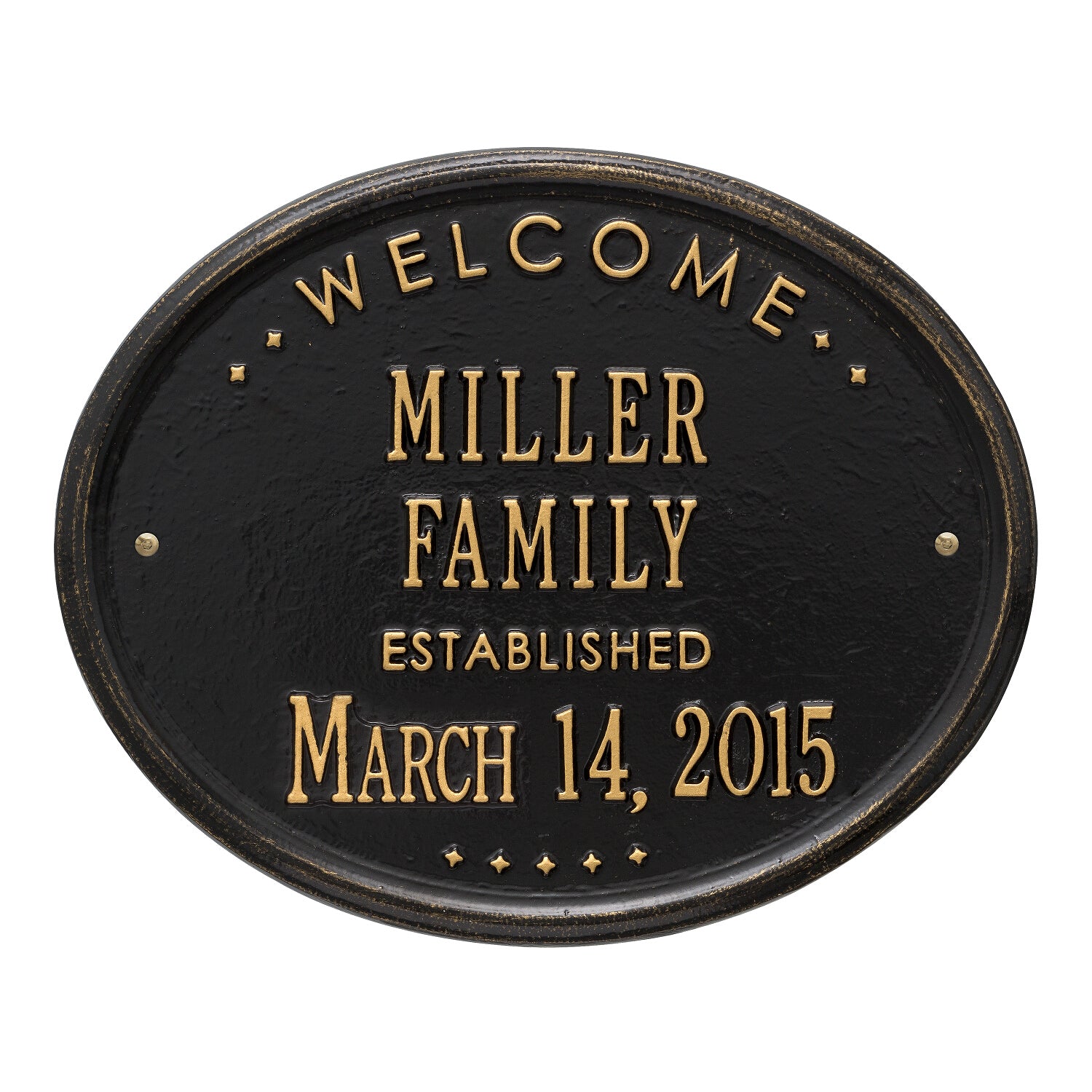 Welcome Oval "FAMILY" Established Personalized Plaque