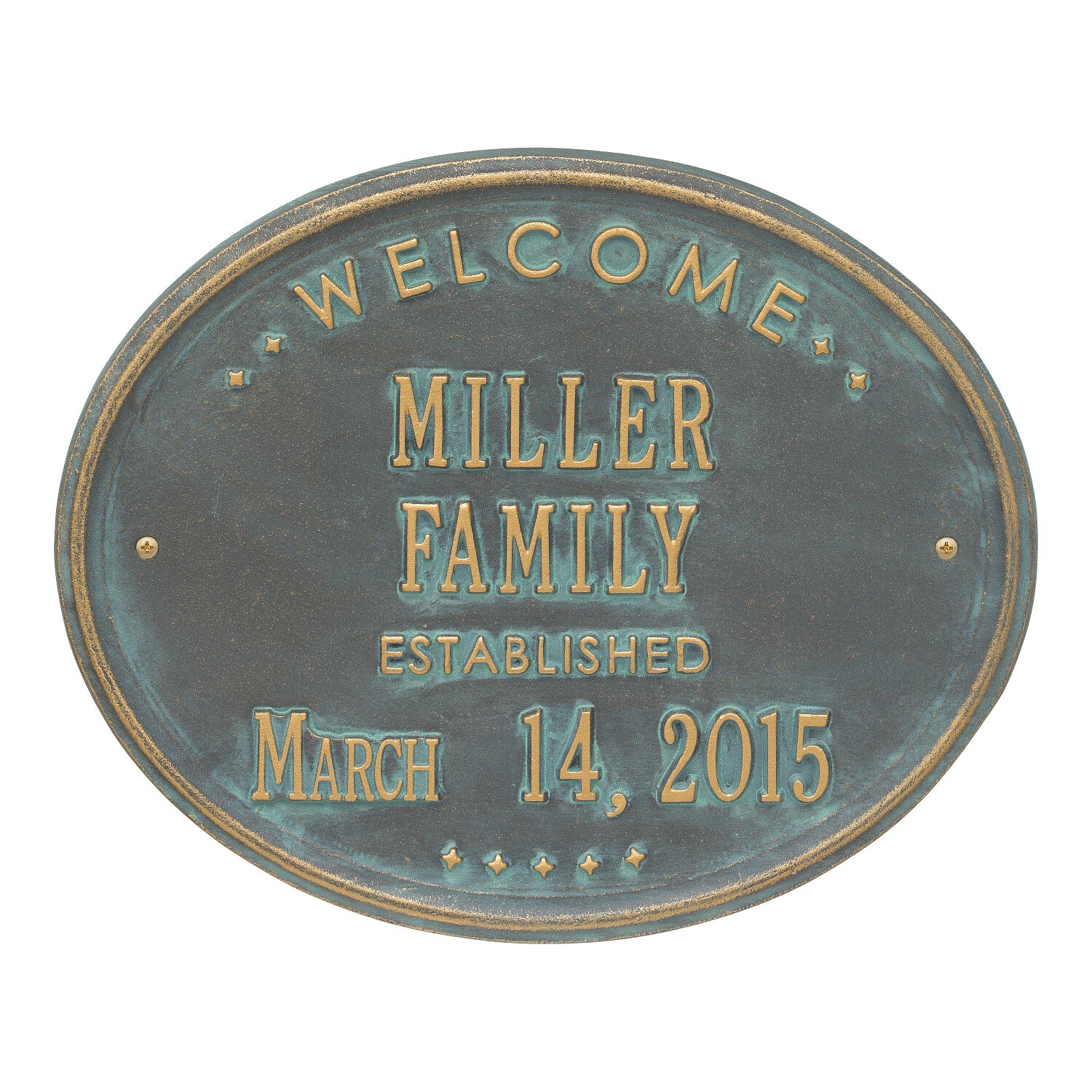 Welcome Oval "FAMILY" Established Personalized Plaque