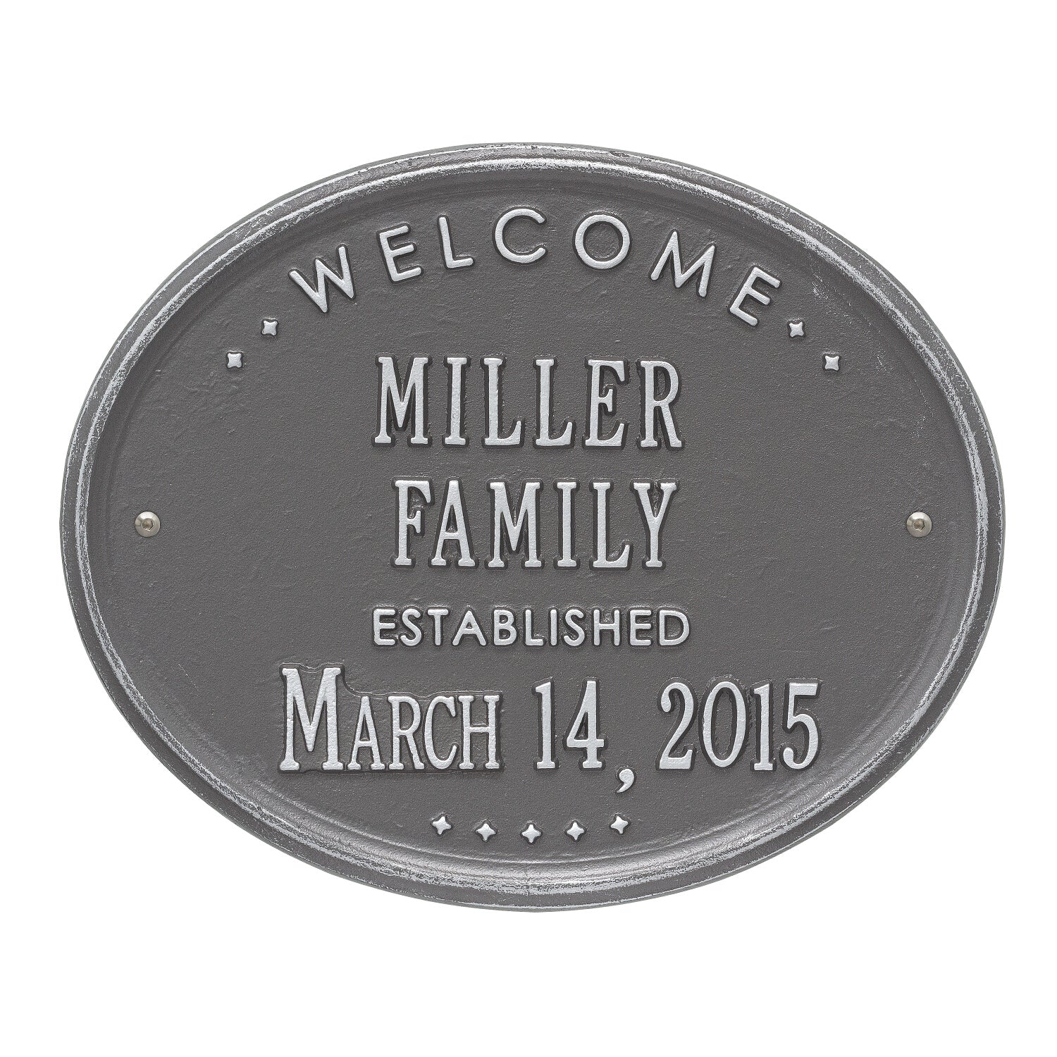 Welcome Oval "FAMILY" Established Personalized Plaque