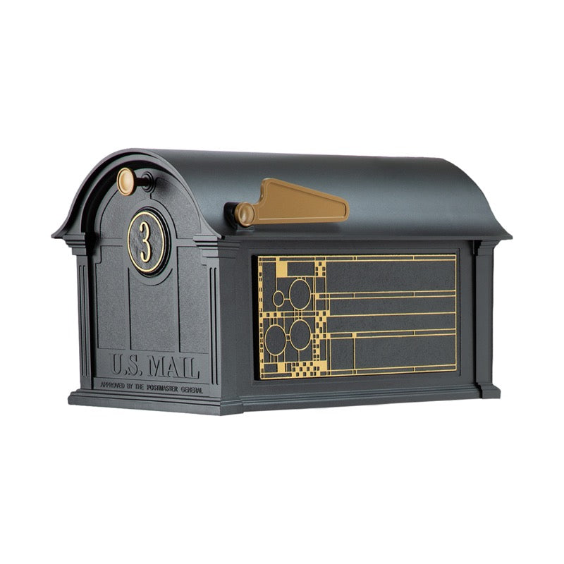 Balmoral Mailbox Frank Lloyd Wright Coonley Package #1 (Balmoral Mailbox, Personalized Door Medallion, Non-Personalized Coonley Sides)