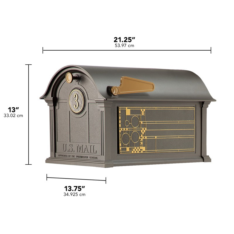 Balmoral Mailbox Frank Lloyd Wright Coonley Package #1 (Balmoral Mailbox, Personalized Door Medallion, Non-Personalized Coonley Sides)