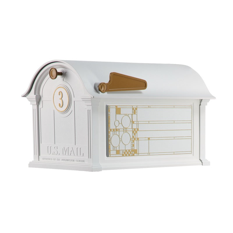 Balmoral Mailbox Frank Lloyd Wright Coonley Package #1 (Balmoral Mailbox, Personalized Door Medallion, Non-Personalized Coonley Sides)
