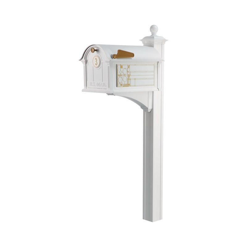 Balmoral Mailbox Frank Lloyd Wright Coonley Package #2 (Balmoral Mailbox, Post, Personalized Door Medallion, Non-Personalized Coonley Sides)