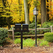 Duo Mount MailVault Mailbox /w/ Pyramid Caps & Personalized Door Plaques (2 Mailboxes, Alt Duo Mount Post /w/ MV Hardware, 2 Door Plaques)