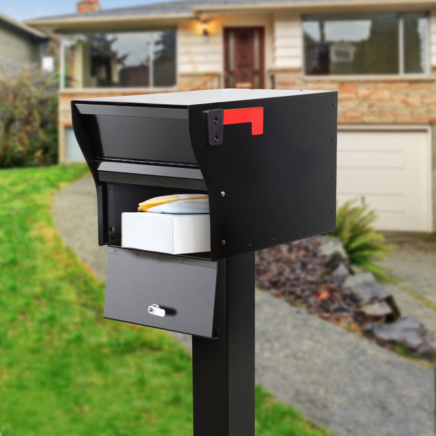 MailVault Mailbox - Standard Post & Stand-Off Numbers