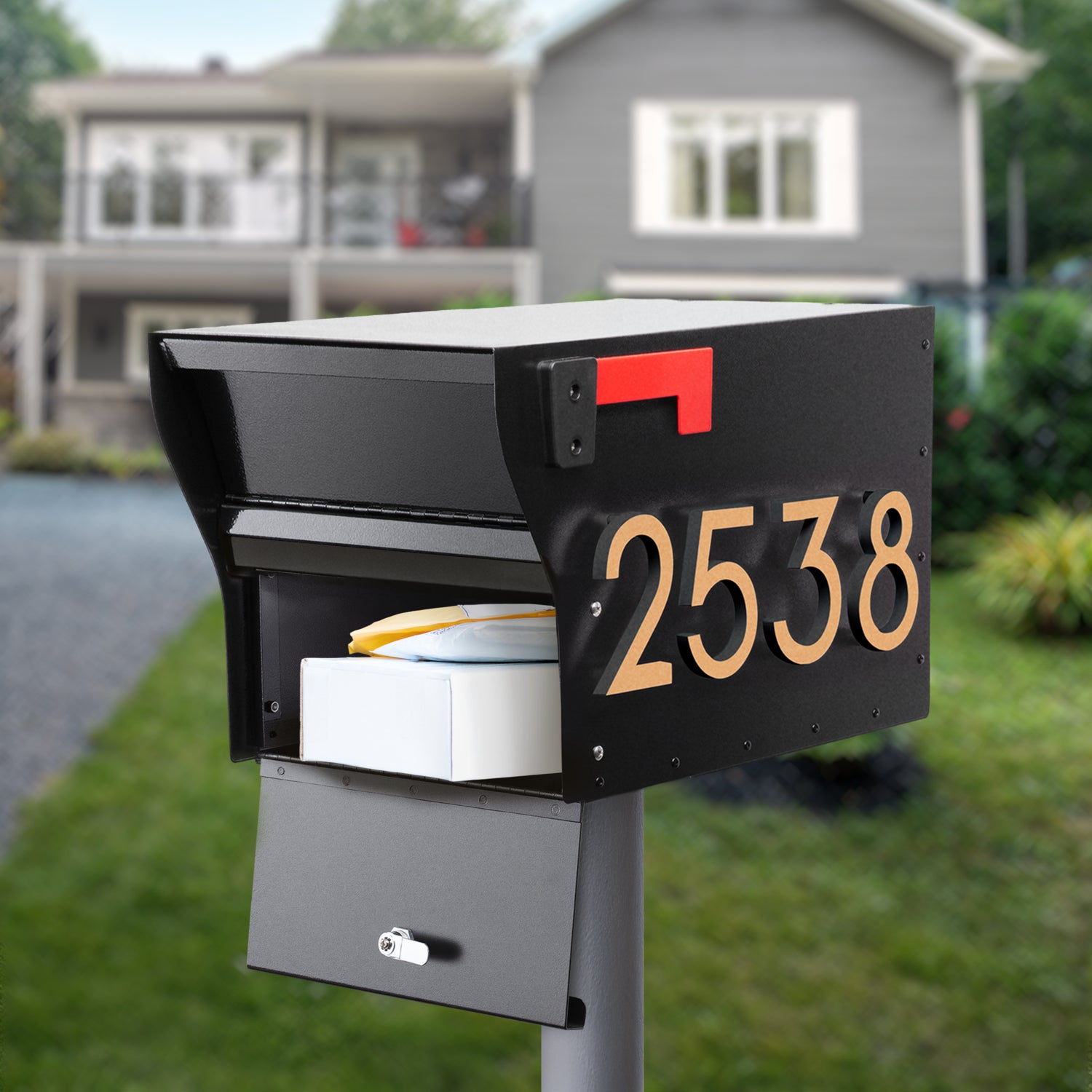 MailVault Mailbox - Standard Post & Stand-Off Numbers