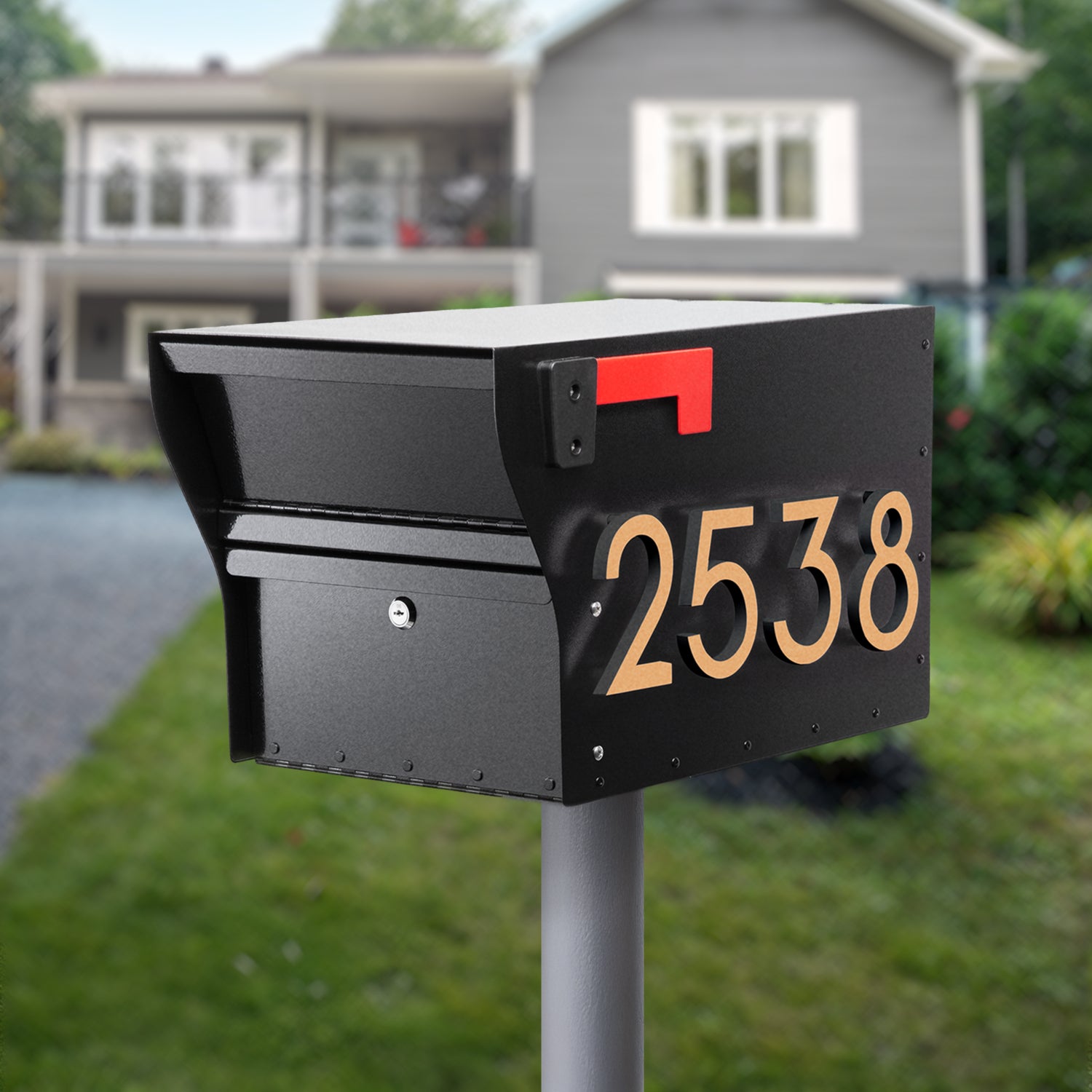 MailVault Mailbox - Standard Post & Stand-Off Numbers