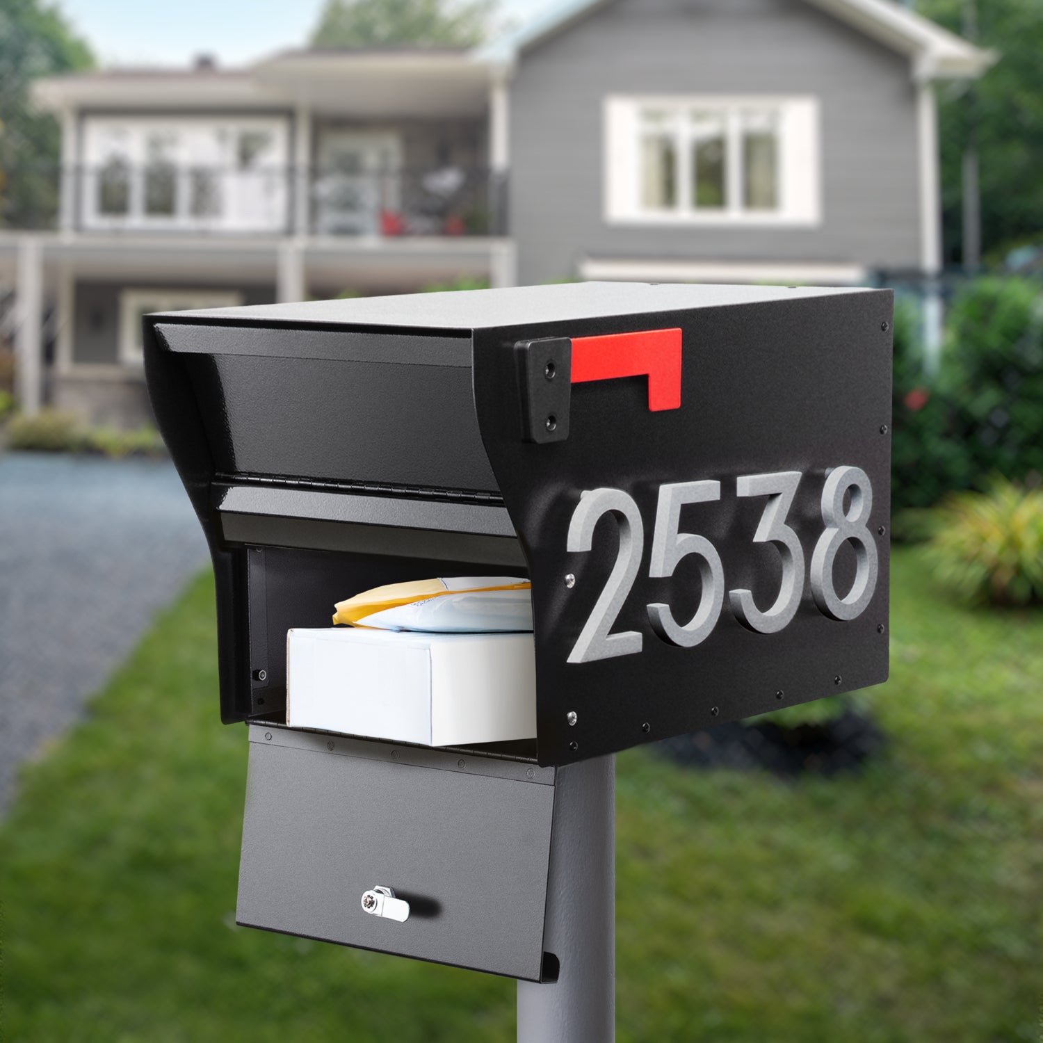 MailVault Mailbox - Standard Post & Stand-Off Numbers
