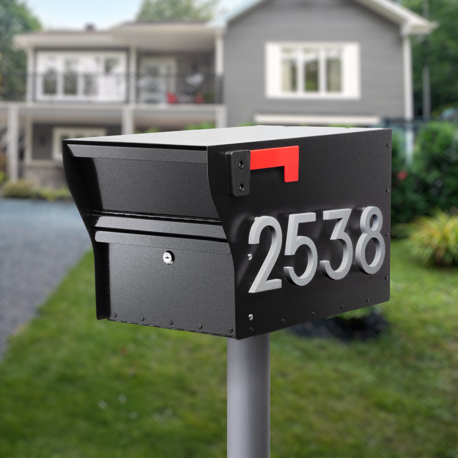 MailVault Mailbox - Standard Post & Stand-Off Numbers
