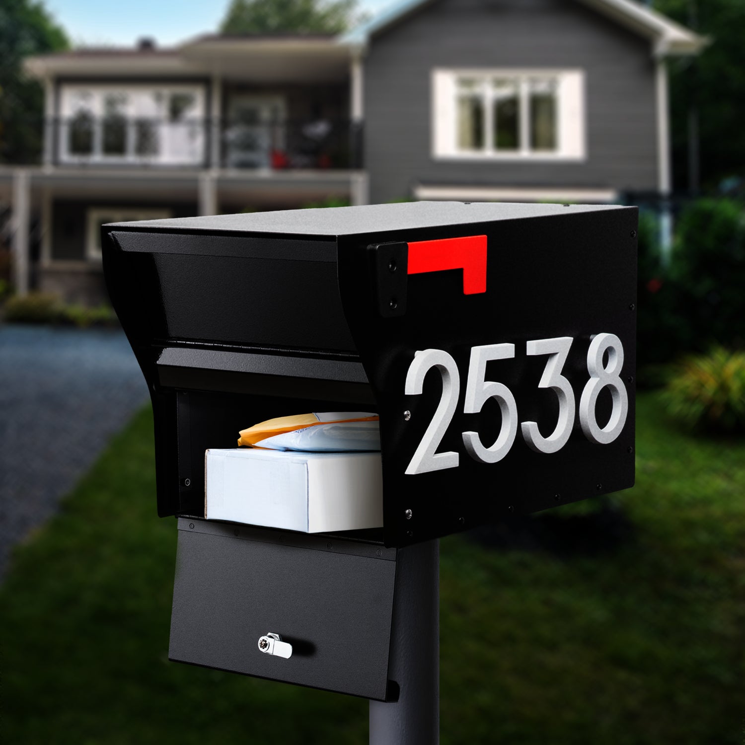 MailVault Mailbox - Standard Post & Stand-Off Numbers