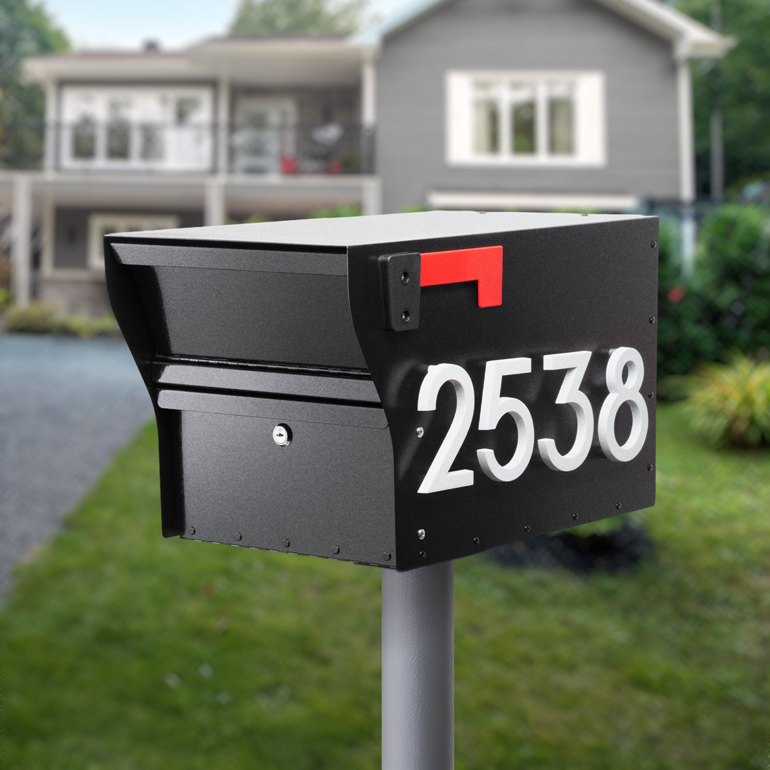 MailVault Mailbox - Standard Post & Stand-Off Numbers
