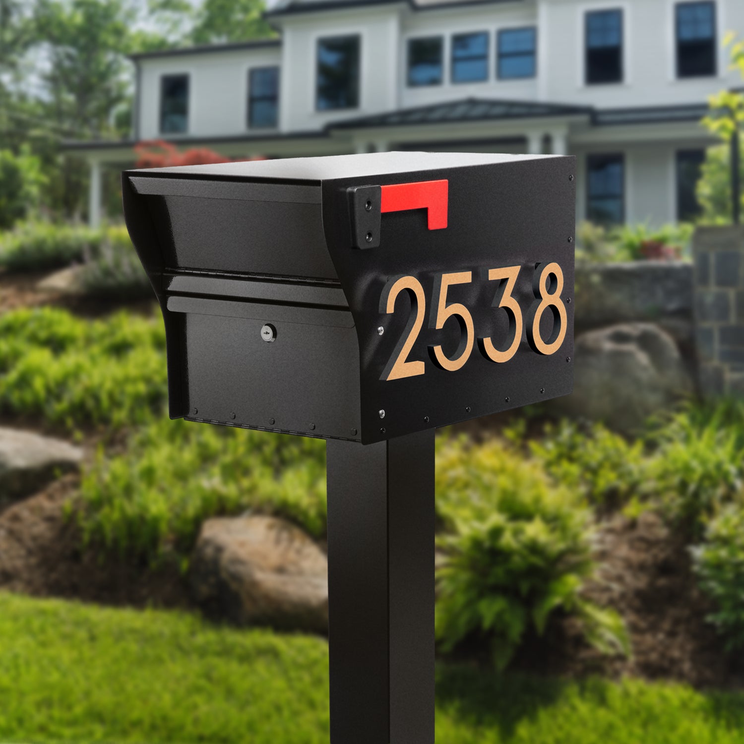 MailVault Mailbox - Standard Post & Stand-Off Numbers