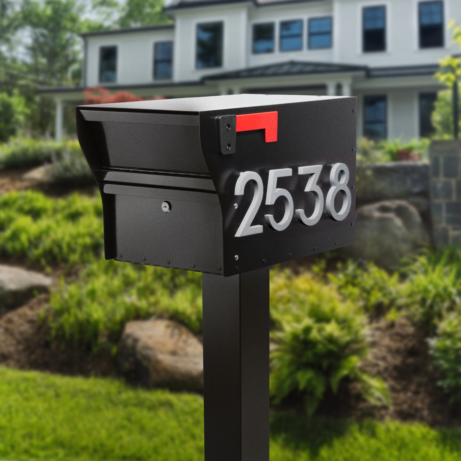 MailVault Mailbox - Standard Post & Stand-Off Numbers