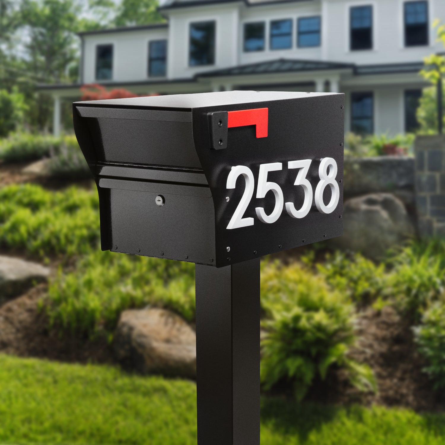 MailVault Mailbox - Standard Post & Stand-Off Numbers