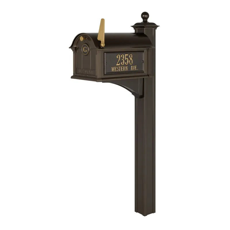 Balmoral Mailbox Side Plaques, Monogram & Post Package