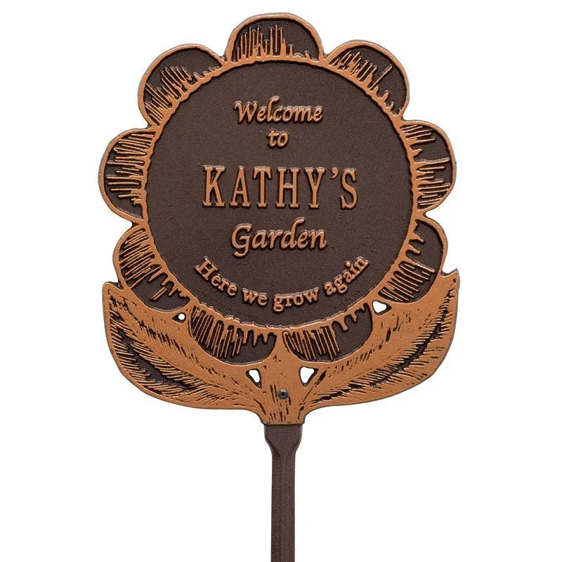 Garden Flower Personalized Lawn Plaque