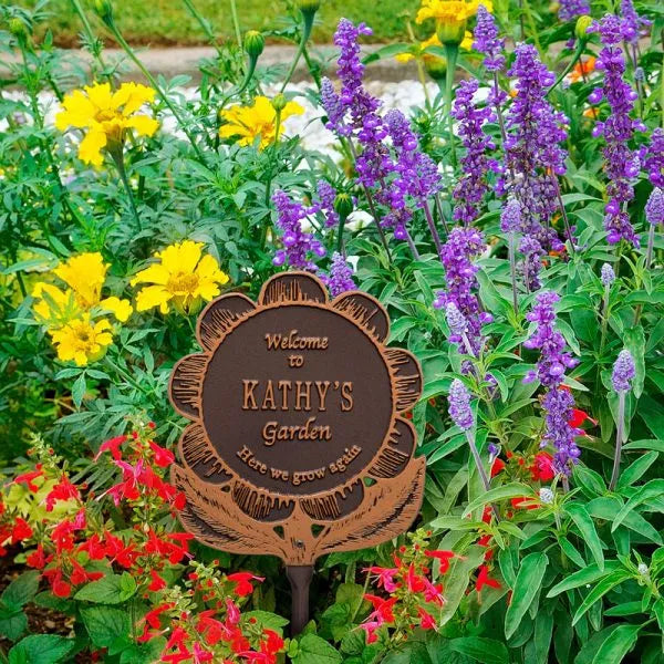 Garden Flower Personalized Lawn Plaque