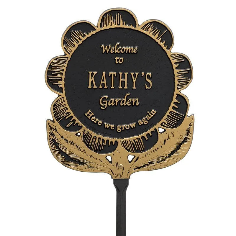 Garden Flower Personalized Lawn Plaque