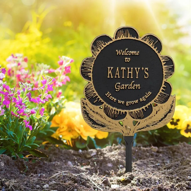 Garden Flower Personalized Lawn Plaque